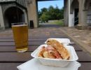 Bacon potato farl and cider at Ulster Museum 