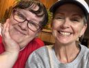 My cousin Pauline and I after our sausage Bagels